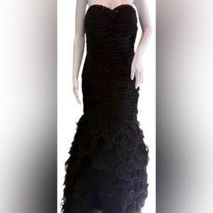 Chic Black Strapless Prom Dress